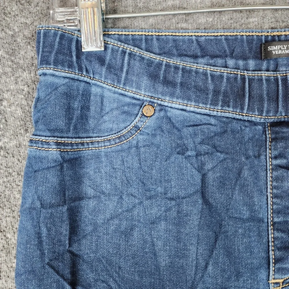 Simply Vera Vera Wang Legging Womens Medium Blue Denim Pull On Pants GOOD